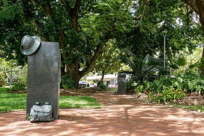 Cairns History Walking Tour - War memorial stories beside the Reef Hotel Casino