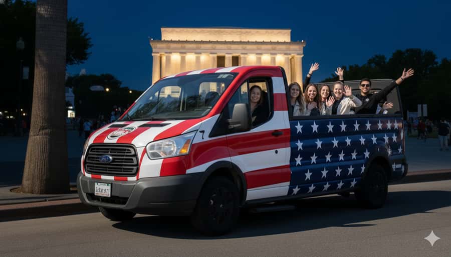 D.C: Monuments & History Guided Open-Air Bus Tour-Day &Night - The Washington Monument and National Mall views