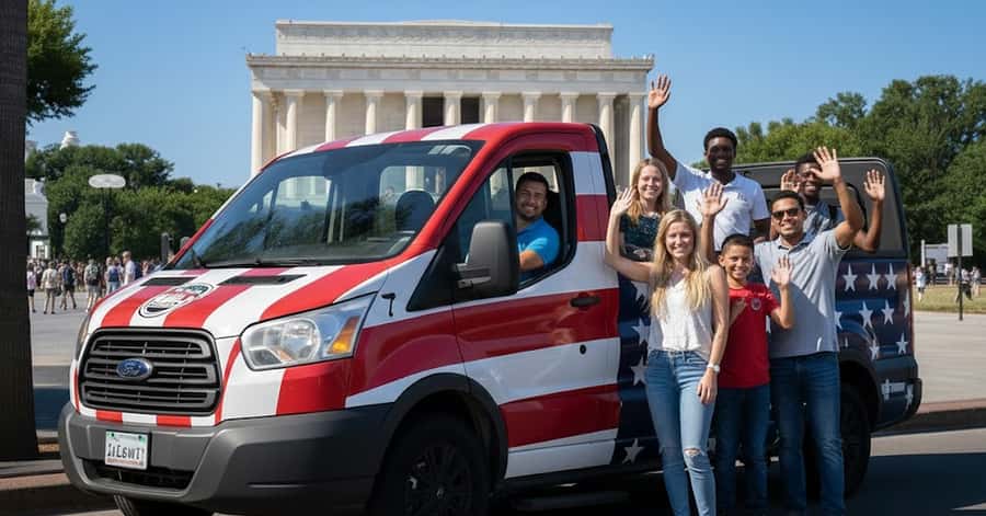 D.C: Monuments & History Guided Open-Air Bus Tour-Day &Night - Roosevelt Memorial and Jefferson Memorial