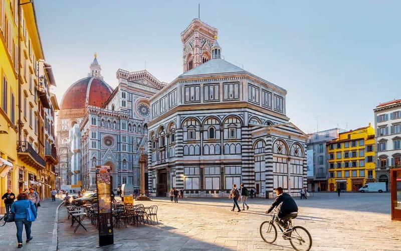 Florence to Fiesole golf cart tour:History & Panoramic views - San Romolo Cathedral is a compact historic stop
