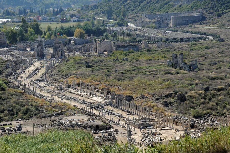 From Antalya: Day Tour of Ancient Roman Sites - Side, pronounced Seeday: ruins beside the sea