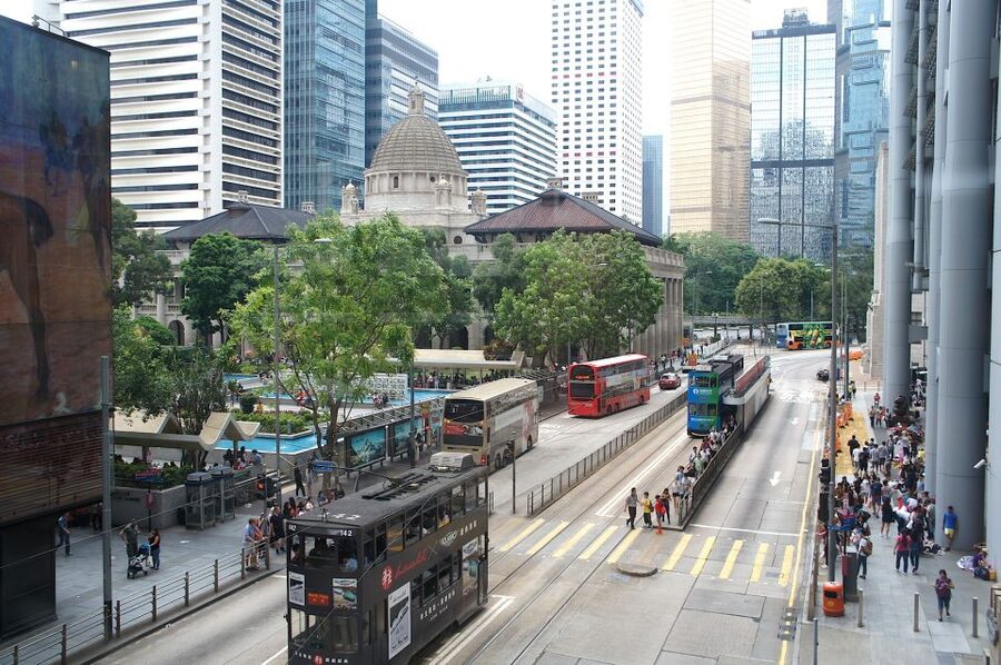 Hong Kong Heritage - Past to Present - St John’s Anglican Cathedral and a vanishing harbor view