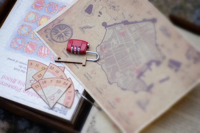 Outdoor Escape Game Dubrovnik - The Spy And The Traitor (History theme) - Solving the first lock with a real wooden book