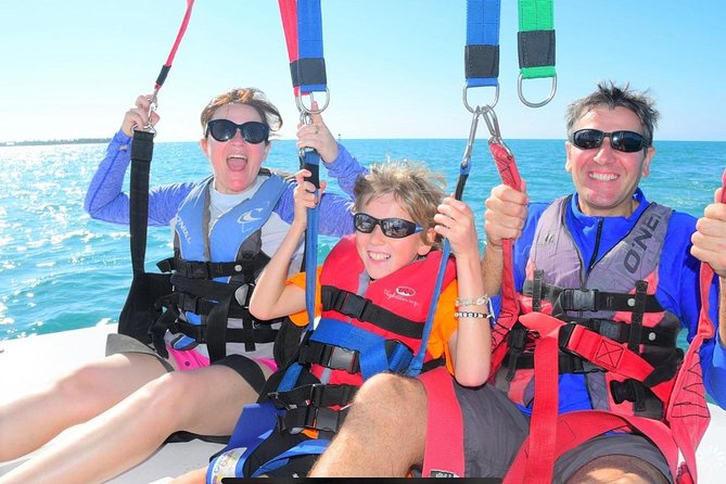 Parasailing over the Historic Key West Seaport - The crew, safety briefing, and boat atmosphere