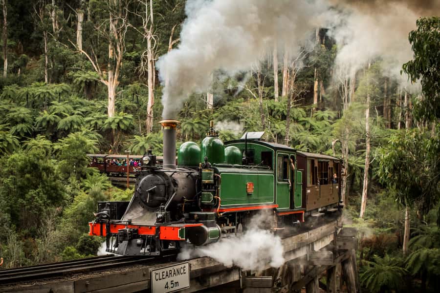 Puffing Billy Railway: Heritage Steam Train Journey - The Belgrave to Lakeside ride and its open carriage tradition