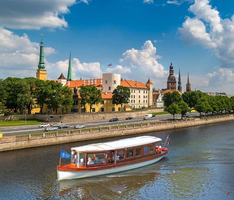Riga: Canal & Daugava Cruise on a Historic Wooden Boat - Spīķeri and the National Library